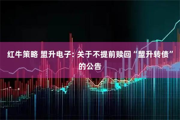 红牛策略 盟升电子: 关于不提前赎回“盟升转债”的公告